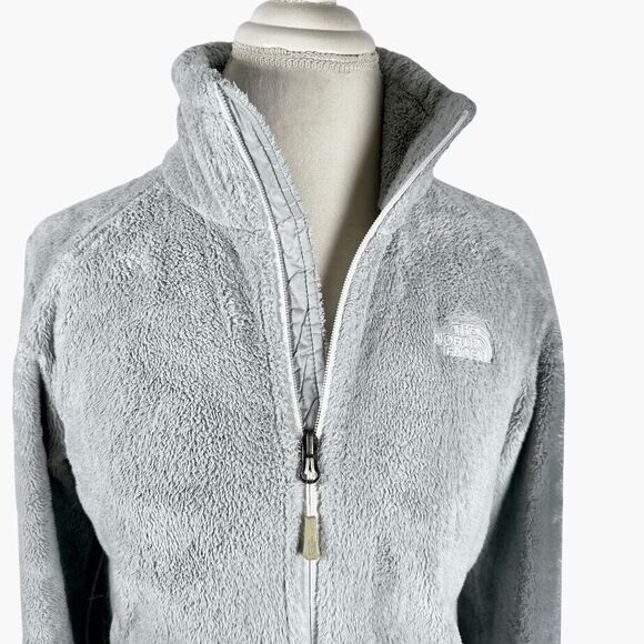 The North Face Osito Fleece Full Zip Jacket Light gray Plush Womens size S - Picture 10 of 10